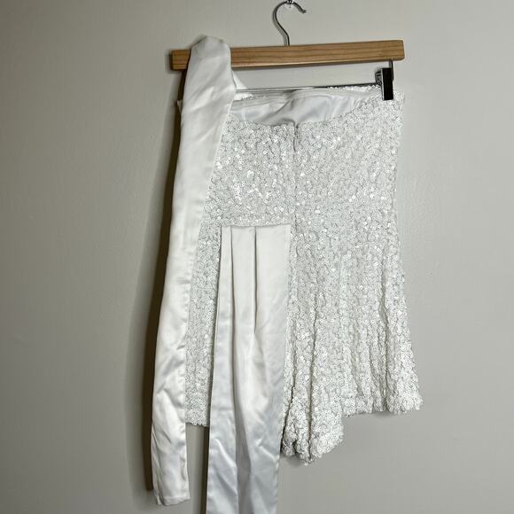 Bella & Bloom Sequin Satin Shoulder Tie Romper - Picture 5 of 8
